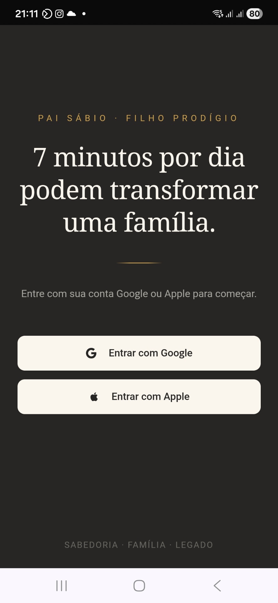 Boas-vindas — Pai Sábio Filho Prodígio